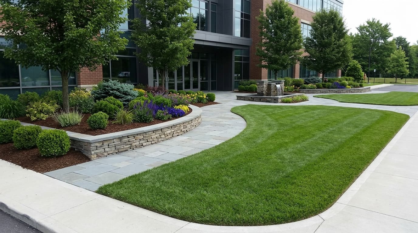 Commercial lawn maintenance