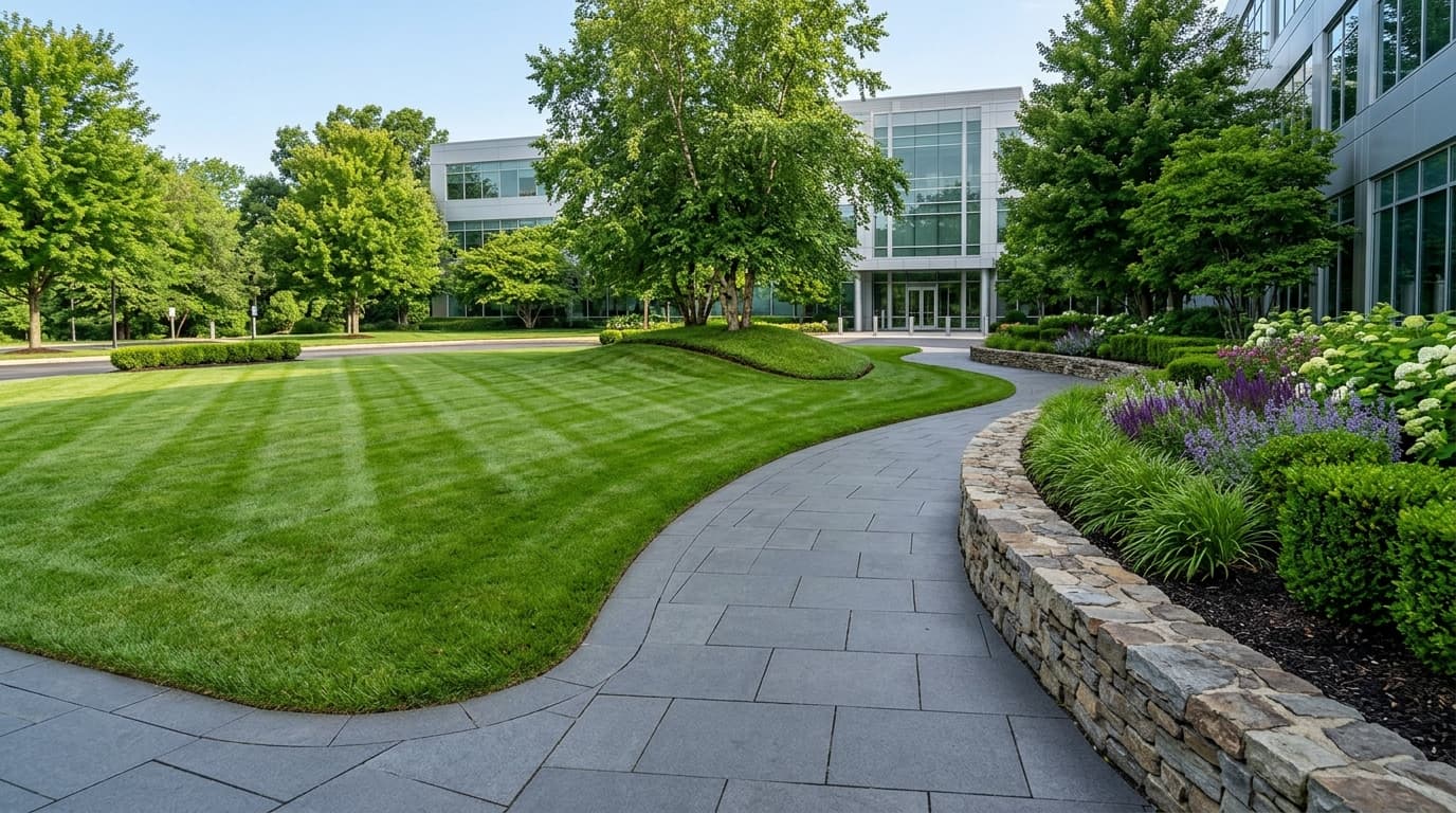 Commercial property lawn care