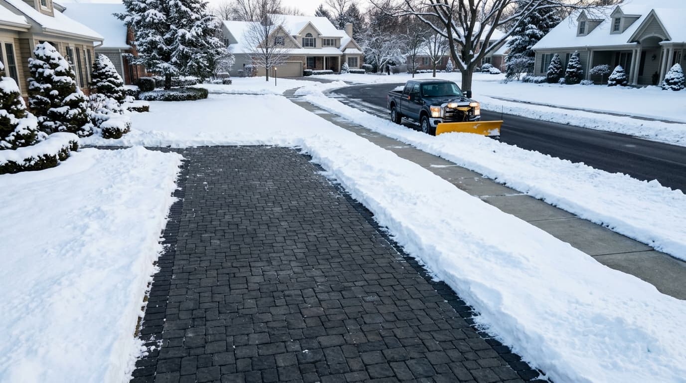 Residential driveway snow removal